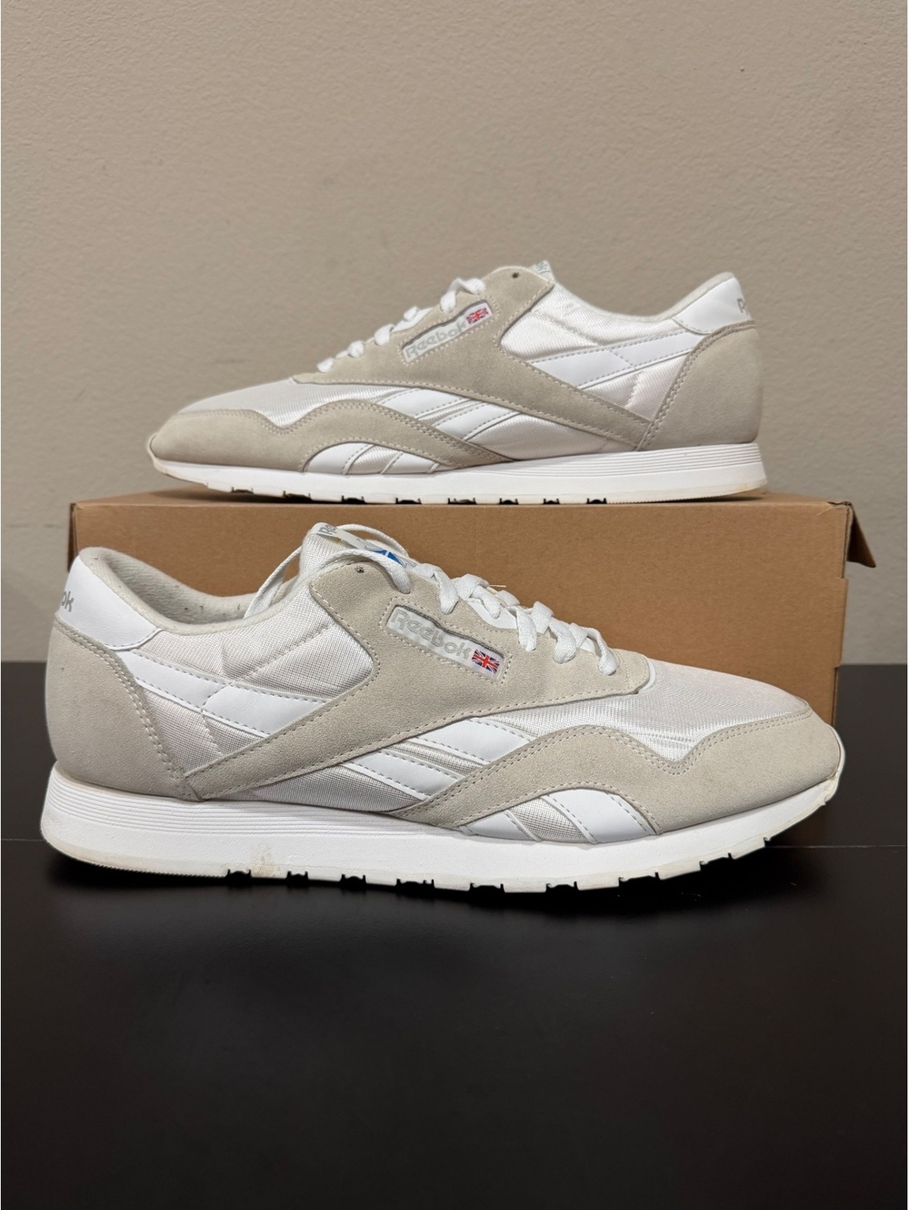 Size 14 - Reebok Classic Nylon “White Light Grey”